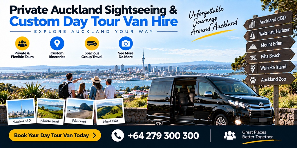 Private Auckland Sightseeing & Custom Day Tour Van Hire